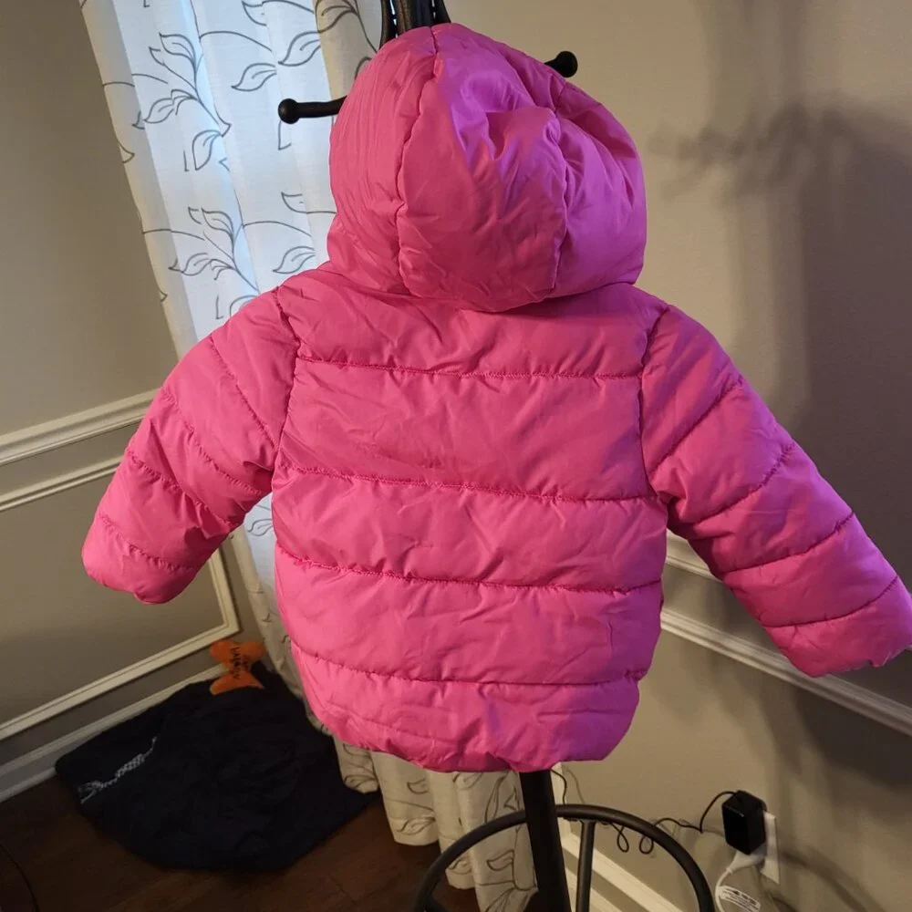 The Children's Place Pink Puffy Hooded Jacket Girls Size 3T